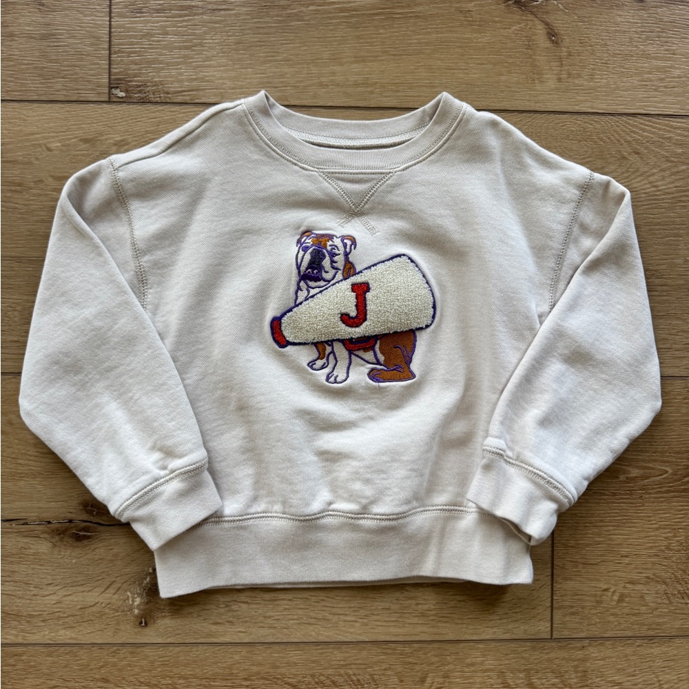 Crewcuts Cream Bulldog Sweatshirt